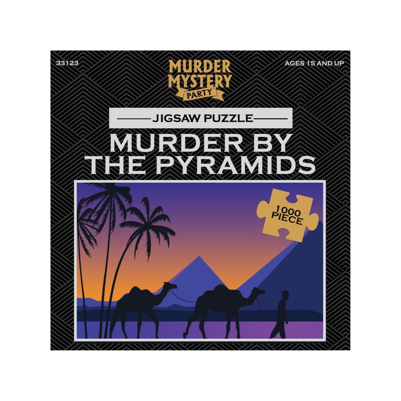 University Games Murder Mystery Party, Classic Mystery Jigsaw Puzzle, Murder by The Pyramids, 1,000 Piece Jigsaw Puzzle - Image 1